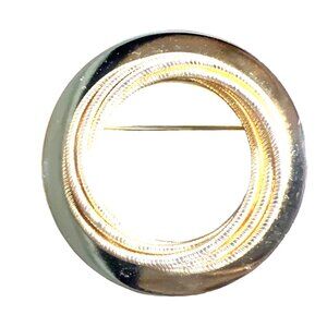 Vintage Kramer NY Circle Brooch Gold Tone Heirloom Quality Jewelry